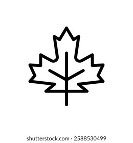 Maple leaf icon logo sign set vector outline
