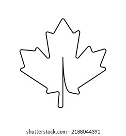 maple leaf icon on a white background, vector illustration