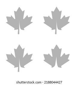 icono de hoja de arce en fondo blanco, ilustración vectorial