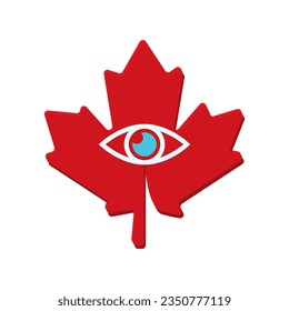 maple leaf icon on a white background, vector illustration
