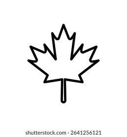 Maple leaf icon outline set sign