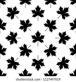 Maple Leaf Icon Seamless Pattern Vector Art Illustration