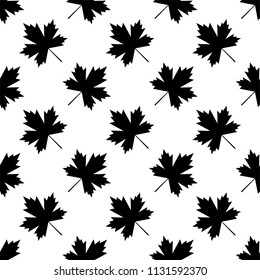 Maple Leaf Icon Seamless Pattern Vector Art Illustration