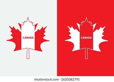Conjunto de ícones de folha de bordo. Sinal de bandeira do Canadá. Preto e vermelho Bege folhas ilustração vetorial. Símbolo de outono. EPS10