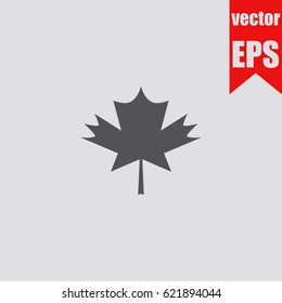 Maple Leaf icon sign symbol isolated in flat style.Vector illustration.