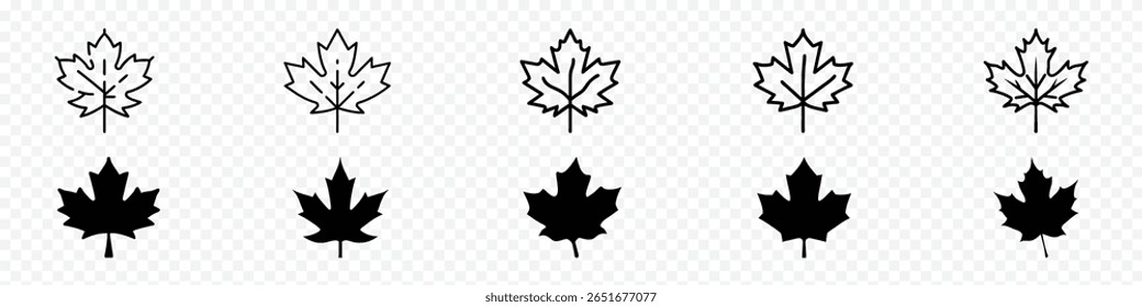 Ícone de folha de bordo, Silhueta de folha de bordo, Ícone de vetor de silhueta de uma folha de bordo em design plano em negrito, ideal para temas de outono, decoração sazonal, símbolos do Canadá