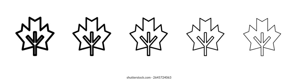 maple leaf icon simple vector outline logo