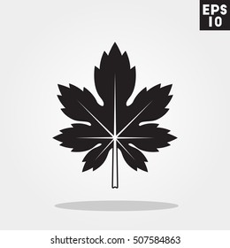 Maple leaf icon in trendy flat style isolated on color background. Autumn symbol for your design, logo, UI. Vector illustration, EPS10.