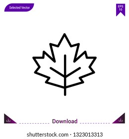 maple leaf  icon vector . Best modern, simple, isolated, application , logo, flat icon for website design or mobile applications, UI / UX design vector format