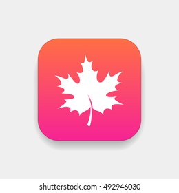 Maple leaf icon vector, clip art. Also useful as logo, square app icon, web element, symbol, graphic image, silhouette and illustration.