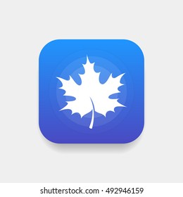 Maple leaf icon vector, clip art. Also useful as logo, square app icon, web element, symbol, graphic image, silhouette and illustration.