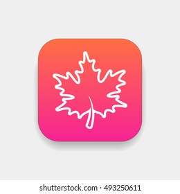 Maple leaf icon vector, clip art. Also useful as logo, square app icon, web element, symbol, graphic image, silhouette and illustration.