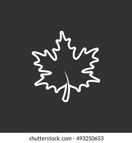 Maple leaf icon vector, clip art. Also useful as logo, web element, symbol, graphic image, silhouette and illustration.