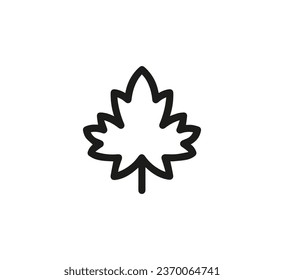 Maple Leaf icon vector. Linear style sign for mobile concept and web design. Maple Leaf symbol illustration. Pixel vector graphics - Vector.