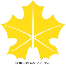 Maple leaf icon. Yellow autumn symbol. Fall season logo