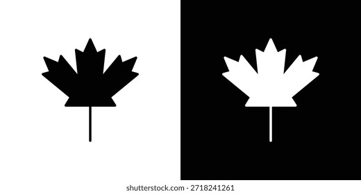 Iconos de hoja de arce. Símbolo de glifo. Ilustración vectorial aislada