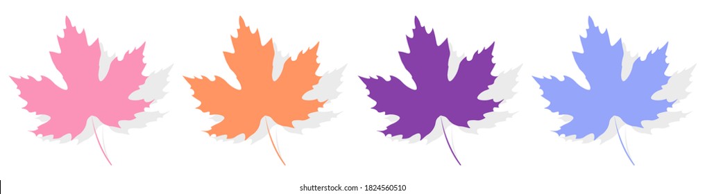 Maple leaf icons, graphic design template, vector illustration