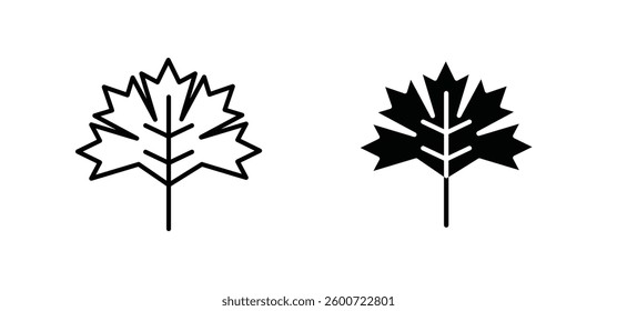 Maple Leaf icons set for apps and web ui designs. simple isolated graphics.
