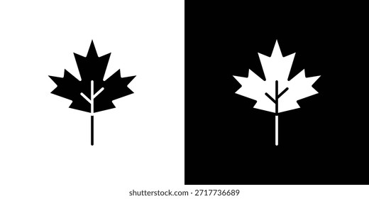 Design de silhueta de ícones de folha de bordo. Símbolo de Glifo em Preto e Branco.