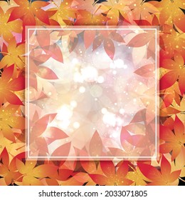 Maple leaf illustration frame background