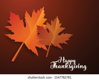 Maple Leaf Illustration for Thanksgiving Card