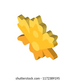 Maple leaf isometric left top view 3D icon
