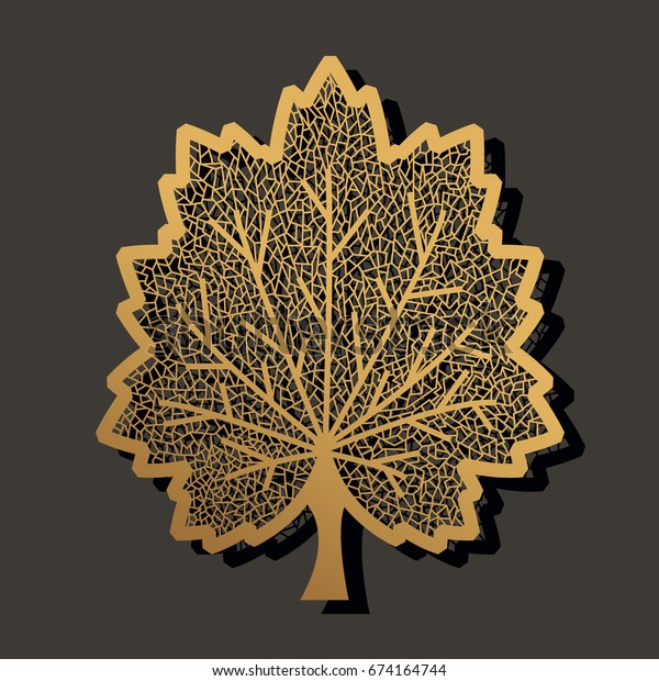 楓の葉のレーザーカット 紙 金属 木 壁紙 背景のテンプレートデザイン ベクターイラストデザイン のベクター画像素材 ロイヤリティフリー
