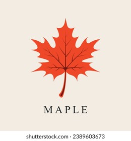 maple leaf line art logo design vector