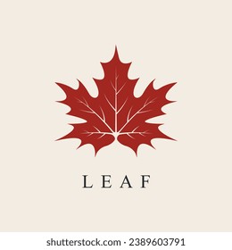 maple leaf line art logo design vector