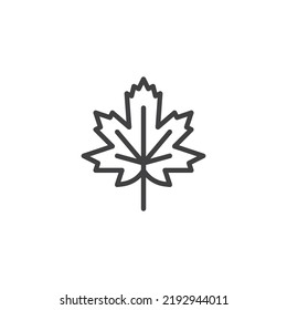 Maple Leaf Line Icon. Linear Style Sign For Mobile Concept And Web Design. Leaf Outline Vector Icon. Symbol, Logo Illustration. Vector Graphics