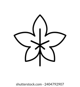 maple leaf line icon, outline style for web site or mobile app, thanksgiving and holiday, flat simple vector illustration