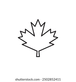Icono de línea de hoja de arce. Icono de Vector de contorno de hoja ilustración simple sobre fondo blanco..eps