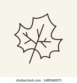 Maple leaf line icon. Plant, fall, ecology. Canada concept. Can be used for topics like syrup, park, nature
