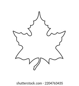 Maple Leaf Line Icon Vector