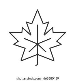 Maple leaf linear icon. Canada symbol contour symbol. Autumn attribute thin line illustration. Vector isolated outline drawing