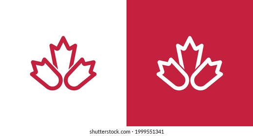Maple Leaf Logo. Canada leaves Vector Icon. Symbol Illustration.