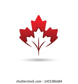 maple leaf logo, canadian flag symbol, colorful leaf, nature logo.