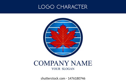 Maple leaf logo character. Great for a company located in Canada.