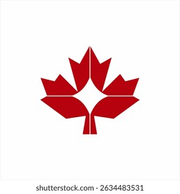 Maple leaf logo design with diamond symbol.