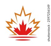 Maple leaf logo design illustration