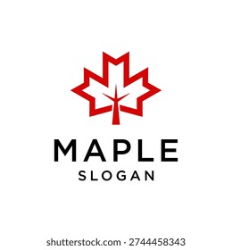 Maple Leaf Logo Design Inspiration. Canadian Leaf Vector Icon.