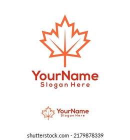 Maple leaf Logo Design Template. Maple leaf logo concept vector. Creative Icon Symbol