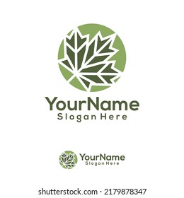 Maple leaf Logo Design Template. Maple leaf logo concept vector. Creative Icon Symbol