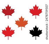 Maple leaf logo design vector template,  Maple leaf logo design vector illustration template, Maple leaves logo set ,happy Canada day ,A set of unique maple leaf designs,maple leaf vector. 