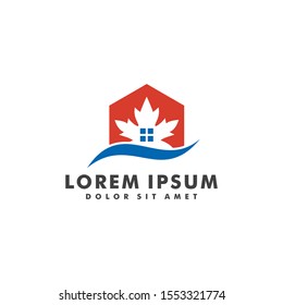 Maple leaf logo design vector illustration template