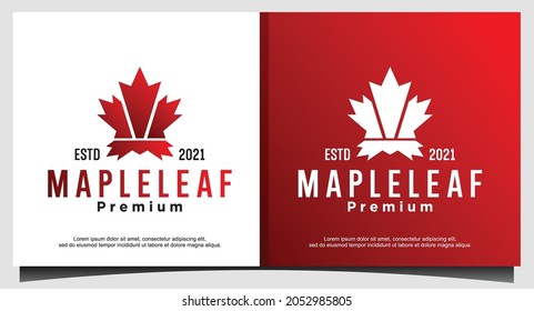 maple leaf logo design vector
