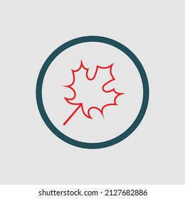 Maple leaf logo illustration design on gray background