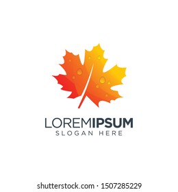 maple leaf logo modern fresh. leaf logo design. natural logo design.
