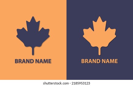 logotipo de hoja de arce adecuado para productos de belleza.