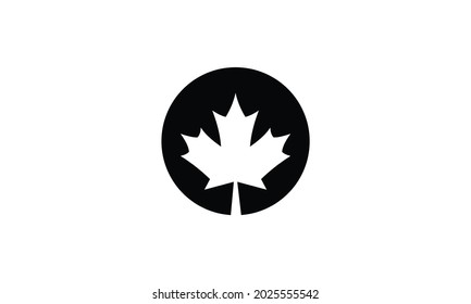 Maple leaf logo template vector icon illustration, Maple leaf vector illustration, Canadian vector symbol, Red maple leaf, Canada symbol, Red Canadian Maple Leaf